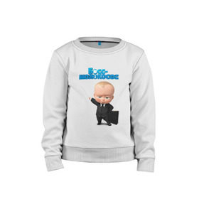 Детский свитшот хлопок с принтом Boss Baby в Белгороде, 100% хлопок | круглый вырез горловины, эластичные манжеты, пояс и воротник | Тематика изображения на принте: boss baby | босс | мультфильмы