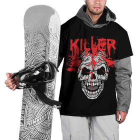 Накидка на куртку 3D с принтом Killer в Белгороде, 100% полиэстер |  | blood | dead | death | drops | fear | halloween | happy | holiday | killer | red | skull | splashes | брызги | капли | красный | кровь | мертвый | праздник | счастливый | хэллоуин | череп