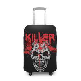 Чехол для чемодана 3D с принтом Killer в Белгороде, 86% полиэфир, 14% спандекс | двустороннее нанесение принта, прорези для ручек и колес | blood | dead | death | drops | fear | halloween | happy | holiday | killer | red | skull | splashes | брызги | капли | красный | кровь | мертвый | праздник | счастливый | хэллоуин | череп