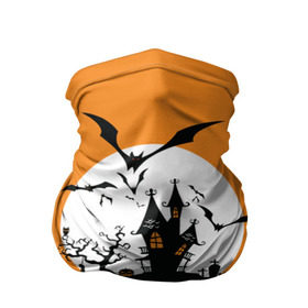 Бандана-труба 3D с принтом Happy Halloween в Белгороде, 100% полиэстер, ткань с особыми свойствами — Activecool | плотность 150‒180 г/м2; хорошо тянется, но сохраняет форму | cemetery | corpse | flying | forest | gallows | halloween | happy | holiday | house | mice | moon | night | owl | pumpkin | silhouette | tree | виселица | дерево | дом | кладбище | ле | летучие | луна | мертвец | мыши | ночь | праздник | силуэт | сова | с