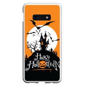 Чехол для Samsung S10E с принтом Happy Halloween в Белгороде, Силикон | Область печати: задняя сторона чехла, без боковых панелей | cemetery | corpse | flying | forest | gallows | halloween | happy | holiday | house | mice | moon | night | owl | pumpkin | silhouette | tree | виселица | дерево | дом | кладбище | ле | летучие | луна | мертвец | мыши | ночь | праздник | силуэт | сова | с