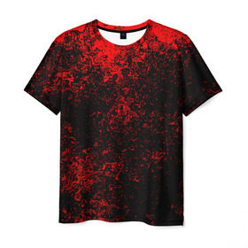 Мужская футболка 3D с принтом Брызги красок(red style) в Белгороде, 100% полиэфир | прямой крой, круглый вырез горловины, длина до линии бедер | abstraction | color | paint | spray | tie dye | абстракция | брызги красок | всплеск красок | капли красок | текстуры