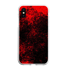 Чехол для iPhone XS Max матовый с принтом Брызги красок(red style) в Белгороде, Силикон | Область печати: задняя сторона чехла, без боковых панелей | Тематика изображения на принте: abstraction | color | paint | spray | tie dye | абстракция | брызги красок | всплеск красок | капли красок | текстуры