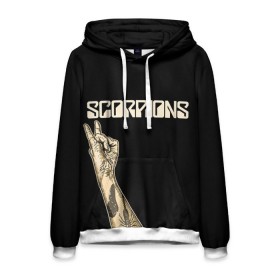 Мужская толстовка 3D с принтом Scorpions в Белгороде, 100% полиэстер | двухслойный капюшон со шнурком для регулировки, мягкие манжеты на рукавах и по низу толстовки, спереди карман-кенгуру с мягким внутренним слоем. | scorpions | клаус майне
рудольф шенкер | маттиас ябс | микки ди | павел мончивода | скорпионы