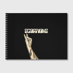 Альбом для рисования с принтом Scorpions в Белгороде, 100% бумага
 | матовая бумага, плотность 200 мг. | Тематика изображения на принте: scorpions | клаус майне
рудольф шенкер | маттиас ябс | микки ди | павел мончивода | скорпионы