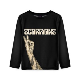 Детский лонгслив 3D с принтом Scorpions в Белгороде, 100% полиэстер | длинные рукава, круглый вырез горловины, полуприлегающий силуэт
 | scorpions | клаус майне
рудольф шенкер | маттиас ябс | микки ди | павел мончивода | скорпионы