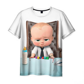 Мужская футболка 3D с принтом Boss Baby в Белгороде, 100% полиэфир | прямой крой, круглый вырез горловины, длина до линии бедер | boss baby | босс | молокосос | мультфильмы