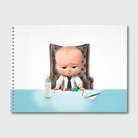 Альбом для рисования с принтом Boss Baby в Белгороде, 100% бумага
 | матовая бумага, плотность 200 мг. | boss baby | босс | молокосос | мультфильмы