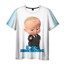 Мужская футболка 3D с принтом Boss Baby в Белгороде, 100% полиэфир | прямой крой, круглый вырез горловины, длина до линии бедер | Тематика изображения на принте: boss baby | босс | молокосос | мультфильмы