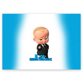 Поздравительная открытка с принтом Boss Baby в Белгороде, 100% бумага | плотность бумаги 280 г/м2, матовая, на обратной стороне линовка и место для марки
 | boss baby | босс | молокосос | мультфильмы