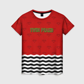 Женская футболка 3D с принтом Twin Peaks Red Room в Белгороде, 100% полиэфир ( синтетическое хлопкоподобное полотно) | прямой крой, круглый вырез горловины, длина до линии бедер | red room | twin peaks | красная комната | купер | сериалы | твин пикс
