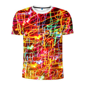 Мужская футболка 3D спортивная с принтом Light creative в Белгороде, 100% полиэстер с улучшенными характеристиками | приталенный силуэт, круглая горловина, широкие плечи, сужается к линии бедра | abstract | colorful | electric | energy | light | абстракция | вет | цвет | электрик | энергия
