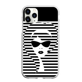 Чехол для iPhone 11 Pro матовый с принтом Pop art girl в Белгороде, Силикон |  | abstraction | background | band | black and white | fashion | girl | hair | pop art | silhouette | style | абстракция | девушка | мода | очки | полосы | поп  арт | прическа | силуэт | стиль | фон | черно  белый