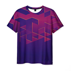 Мужская футболка 3D с принтом Absraction night в Белгороде, 100% полиэфир | прямой крой, круглый вырез горловины, длина до линии бедер | abstraction | pattern | triangle | абстракция | кубики | текстуры | треугольники