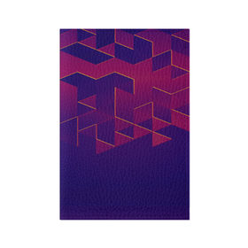Обложка для паспорта матовая кожа с принтом Absraction night в Белгороде, натуральная матовая кожа | размер 19,3 х 13,7 см; прозрачные пластиковые крепления | Тематика изображения на принте: abstraction | pattern | triangle | абстракция | кубики | текстуры | треугольники