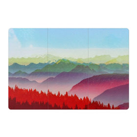 Магнитный плакат 3Х2 с принтом Радужный пейзаж в Белгороде, Полимерный материал с магнитным слоем | 6 деталей размером 9*9 см | горы | деревья | дождь | лес | массив | небо | природа | рельеф | скалы | яркий