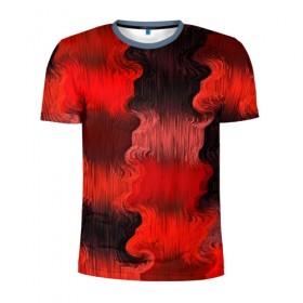 Мужская футболка 3D спортивная с принтом Black&Red в Белгороде, 100% полиэстер с улучшенными характеристиками | приталенный силуэт, круглая горловина, широкие плечи, сужается к линии бедра | Тематика изображения на принте: 