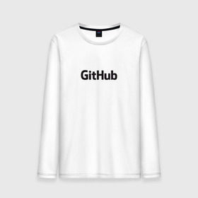 Мужской лонгслив хлопок с принтом GitHubWhite в Белгороде, 100% хлопок |  | github | программист