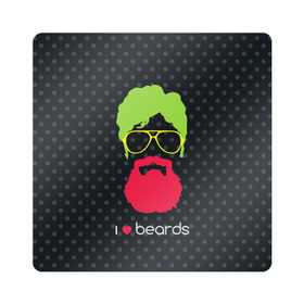 Магнит виниловый Квадрат с принтом I like beards в Белгороде, полимерный материал с магнитным слоем | размер 9*9 см, закругленные углы | Тематика изображения на принте: acid | background | beard | bright | club | color | face | fashion | head | hipster | male | mustache | p | pop art | style | борода | голова | горох | кислотный | клубный | лицо | мода | мужчина | очки | поп арт | стиль | усы | фон | хипстер | 