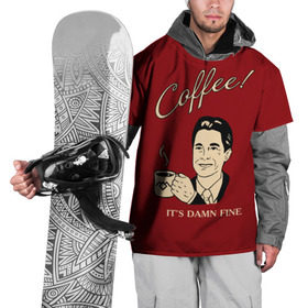 Накидка на куртку 3D с принтом Coffee в Белгороде, 100% полиэстер |  | Тематика изображения на принте: twin peaks | арт | купер | сериал | твин пикс | фильмы