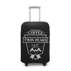 Чехол для чемодана 3D с принтом Twin Peaks Coffee в Белгороде, 86% полиэфир, 14% спандекс | двустороннее нанесение принта, прорези для ручек и колес | twin peaks | арт | купер | сериал | твин пикс | фильмы | черно белые