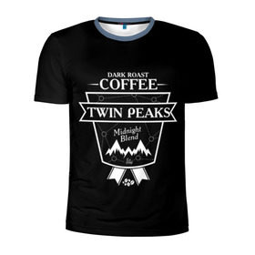 Мужская футболка 3D спортивная с принтом Twin Peaks Coffee в Белгороде, 100% полиэстер с улучшенными характеристиками | приталенный силуэт, круглая горловина, широкие плечи, сужается к линии бедра | twin peaks | арт | купер | сериал | твин пикс | фильмы | черно белые