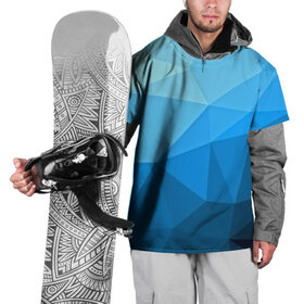 Накидка на куртку 3D с принтом geometric blue в Белгороде, 100% полиэстер |  | abstraction | абстракция | геометрия | грани | линии | полигоны | розовый | сочетания | текстура | треугольники