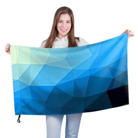 Флаг 3D с принтом geometric blue в Белгороде, 100% полиэстер | плотность ткани — 95 г/м2, размер — 67 х 109 см. Принт наносится с одной стороны | abstraction | абстракция | геометрия | грани | линии | полигоны | розовый | сочетания | текстура | треугольники