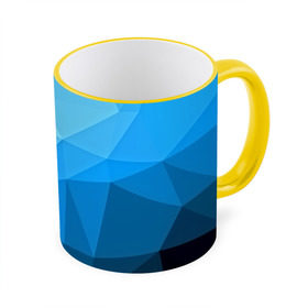 Кружка 3D с принтом geometric blue в Белгороде, керамика | ёмкость 330 мл | abstraction | абстракция | геометрия | грани | линии | полигоны | розовый | сочетания | текстура | треугольники