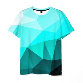 Мужская футболка 3D с принтом Green geometric в Белгороде, 100% полиэфир | прямой крой, круглый вырез горловины, длина до линии бедер | abstraction | абстракция | геометрия | грани | линии | полигоны | сочетания | текстура | треугольники