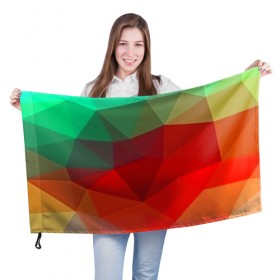 Флаг 3D с принтом Abstraction colorise в Белгороде, 100% полиэстер | плотность ткани — 95 г/м2, размер — 67 х 109 см. Принт наносится с одной стороны | abstraction | абстракция | геометрия | грани | линии | полигоны | сочетания | текстура | треугольники
