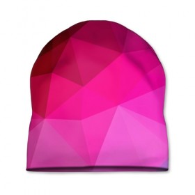 Шапка 3D с принтом Pink Polygon в Белгороде, 100% полиэстер | универсальный размер, печать по всей поверхности изделия | 