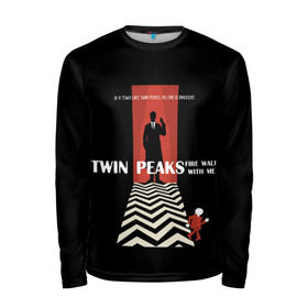 Мужской лонгслив 3D с принтом Twin Peaks в Белгороде, 100% полиэстер | длинные рукава, круглый вырез горловины, полуприлегающий силуэт | Тематика изображения на принте: twin peaks | агент дейл  купер | арт | сериал | твин пикс | фильмы