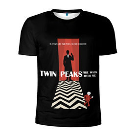 Мужская футболка 3D спортивная с принтом Twin Peaks в Белгороде, 100% полиэстер с улучшенными характеристиками | приталенный силуэт, круглая горловина, широкие плечи, сужается к линии бедра | twin peaks | агент дейл  купер | арт | сериал | твин пикс | фильмы