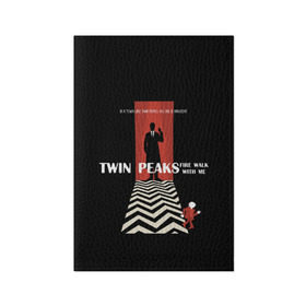 Обложка для паспорта матовая кожа с принтом Twin Peaks в Белгороде, натуральная матовая кожа | размер 19,3 х 13,7 см; прозрачные пластиковые крепления | twin peaks | агент дейл  купер | арт | сериал | твин пикс | фильмы