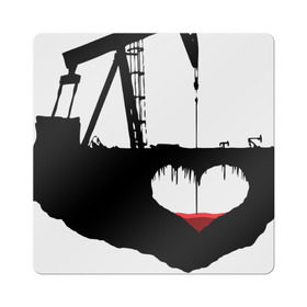 Магнит виниловый Квадрат с принтом Сердце земли в Белгороде, полимерный материал с магнитным слоем | размер 9*9 см, закругленные углы | газ | нефть