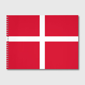Альбом для рисования с принтом Флаг Дании в Белгороде, 100% бумага
 | матовая бумага, плотность 200 мг. | danmark | denmark | flag | дания | флаг