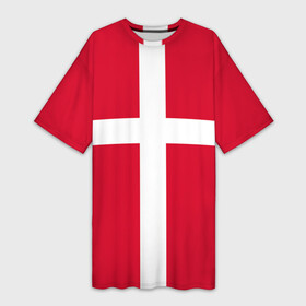 Платье-футболка 3D с принтом Флаг Дании в Белгороде,  |  | danmark | denmark | flag | дания | флаг