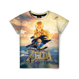 Детская футболка 3D с принтом The Legend of Zelda в Белгороде, 100% гипоаллергенный полиэфир | прямой крой, круглый вырез горловины, длина до линии бедер, чуть спущенное плечо, ткань немного тянется | breath of the wild | the legend of zelda