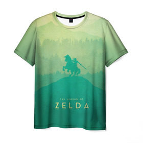 Мужская футболка 3D с принтом The Legend of Zelda в Белгороде, 100% полиэфир | прямой крой, круглый вырез горловины, длина до линии бедер | breath of the wild | the legend of zelda