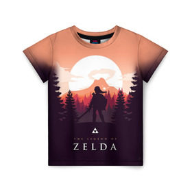 Детская футболка 3D с принтом The Legend of Zelda в Белгороде, 100% гипоаллергенный полиэфир | прямой крой, круглый вырез горловины, длина до линии бедер, чуть спущенное плечо, ткань немного тянется | breath of the wild | the legend of zelda