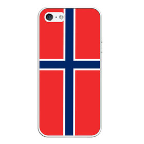 Чехол для iPhone 5/5S матовый с принтом Флаг Норвегии в Белгороде, Силикон | Область печати: задняя сторона чехла, без боковых панелей | Тематика изображения на принте: flag | norge | norway | норвегия | флаг