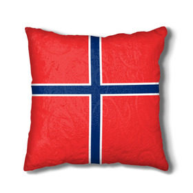 Подушка 3D с принтом Флаг Норвегии в Белгороде, наволочка – 100% полиэстер, наполнитель – холлофайбер (легкий наполнитель, не вызывает аллергию). | состоит из подушки и наволочки. Наволочка на молнии, легко снимается для стирки | flag | norge | norway | норвегия | флаг