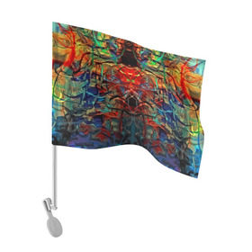 Флаг для автомобиля с принтом psychedelic в Белгороде, 100% полиэстер | Размер: 30*21 см | abstraction | color | spray | абстракция | волны | краска | краски | линии | оптические | полосы | разводы | узоры | фрактал | цветные