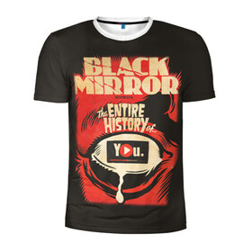 Мужская футболка 3D спортивная с принтом Black Mirror в Белгороде, 100% полиэстер с улучшенными характеристиками | приталенный силуэт, круглая горловина, широкие плечи, сужается к линии бедра | black mirror | сериал | черное зеркало