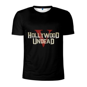 Мужская футболка 3D спортивная с принтом Hollywood Undead в Белгороде, 100% полиэстер с улучшенными характеристиками | приталенный силуэт, круглая горловина, широкие плечи, сужается к линии бедра | five | hollywood undead | v