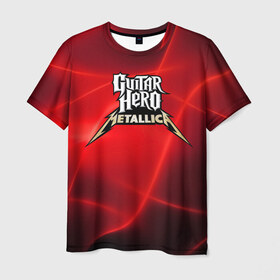 Мужская футболка 3D с принтом Guitar Hero Metallica в Белгороде, 100% полиэфир | прямой крой, круглый вырез горловины, длина до линии бедер | Тематика изображения на принте: hard rock | heavy metal | hevy metal | metallica | music | rock | thrash metal | металлика | музыка | рок