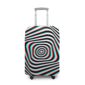 Чехол для чемодана 3D с принтом RGB optical в Белгороде, 86% полиэфир, 14% спандекс | двустороннее нанесение принта, прорези для ручек и колес | абстракция | волны | краска | линии | оптические | полосы | разводы | узоры | фрактал | цветные
