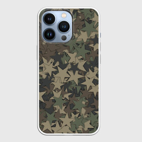 Чехол для iPhone 13 Pro с принтом Камуфляж со звездами в Белгороде,  |  | геометрия | звезда | звезды | милитари | паттерн | текстура | фигуры | хаки