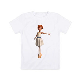 Детская футболка хлопок с принтом Балерина в Белгороде, 100% хлопок | круглый вырез горловины, полуприлегающий силуэт, длина до линии бедер | Тематика изображения на принте: балерина | виктор | камилла | одетта | опера | фелис